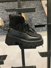 Black combat boots