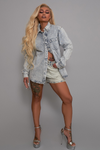 Fallen diamond denim shorts