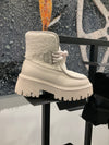 White combat boots