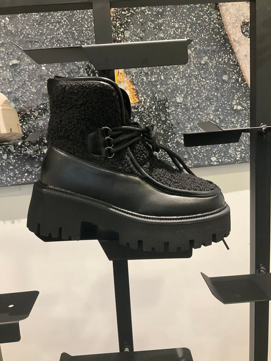 Black combat boots