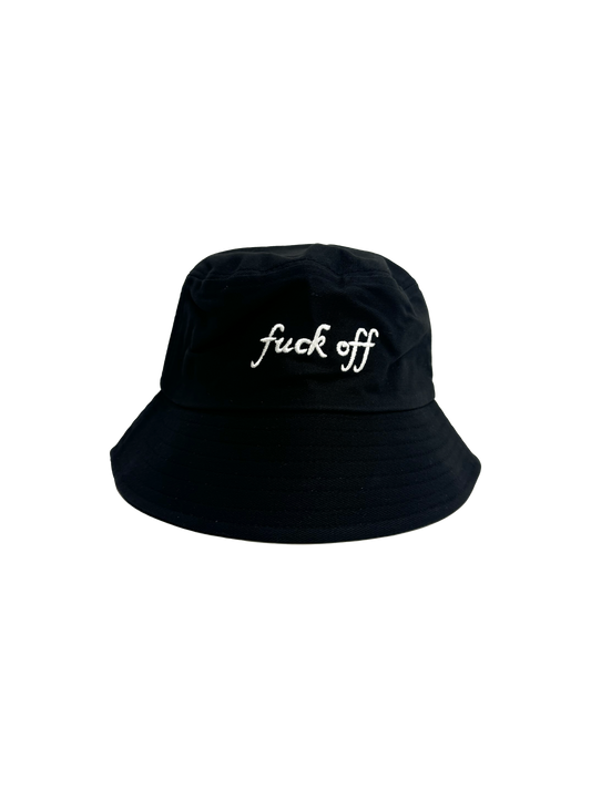 fuck off bucket hat black